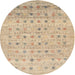 Square Machine Washable Contemporary Light Copper Gold Rug, wshcon1557