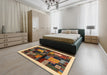 Machine Washable Contemporary Metallic Gold Rug in a Bedroom, wshcon1558