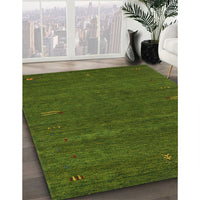 Contemporary Seaweed Green Modern Rug, con155