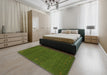 Machine Washable Contemporary Seaweed Green Rug in a Bedroom, wshcon155