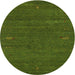 Sideview of Contemporary Seaweed Green Modern Rug, con155