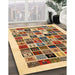 Contemporary Sienna Brown Modern Rug in Family Room, con1560