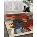 Contemporary Saffron Red Modern Rug in Family Room, con1563