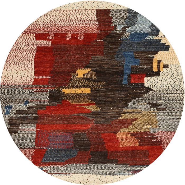Sideview of Contemporary Saffron Red Modern Rug, con1563