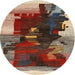 Sideview of Contemporary Saffron Red Modern Rug, con1563