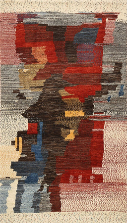 Contemporary Saffron Red Modern Rug, con1563