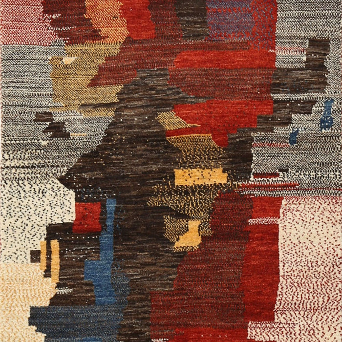 Contemporary Saffron Red Modern Rug, con1563