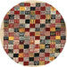 Square Machine Washable Contemporary Saffron Red Rug, wshcon1564