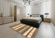 Contemporary Sienna Brown Modern Rug in a Bedroom, con1566