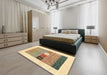 Machine Washable Contemporary Brown Gold Rug in a Bedroom, wshcon1567