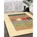 Contemporary Brown Gold Solid Rug in Family Room, con1567