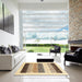 Square Machine Washable Contemporary Brown Gold Rug in a Living Room, wshcon1568