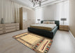 Machine Washable Contemporary Chrome Gold Yellow Rug in a Bedroom, wshcon1569