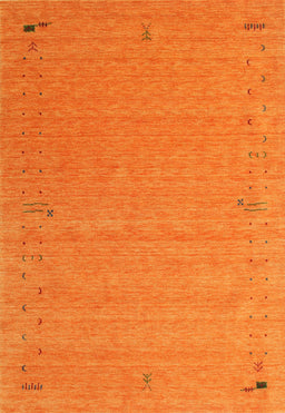 Machine Washable Contemporary Orange Red Rug, wshcon156