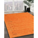 Contemporary Orange Red Modern Rug in Family Room, con156