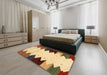 Contemporary Red Modern Rug in a Bedroom, con1571