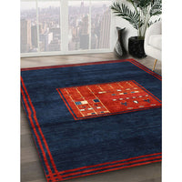 Contemporary Deep-Sea Blue Modern Rug, con1572