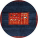 Sideview of Contemporary Deep-Sea Blue Modern Rug, con1572