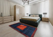 Machine Washable Contemporary Deep-Sea Blue Rug in a Bedroom, wshcon1572