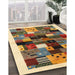 Contemporary Sangria Brown Modern Rug in Family Room, con1573