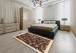 Contemporary Brownish Green Modern Rug in a Bedroom, con1575