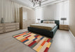 Contemporary Sandy Brown Modern Rug in a Bedroom, con1576