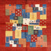 Square Contemporary Red Modern Rug, con1577