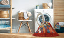 Machine Washable Contemporary Red Rug in a Washing Machine, wshcon1577