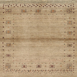 Square Contemporary Sand Brown Modern Rug, con1578