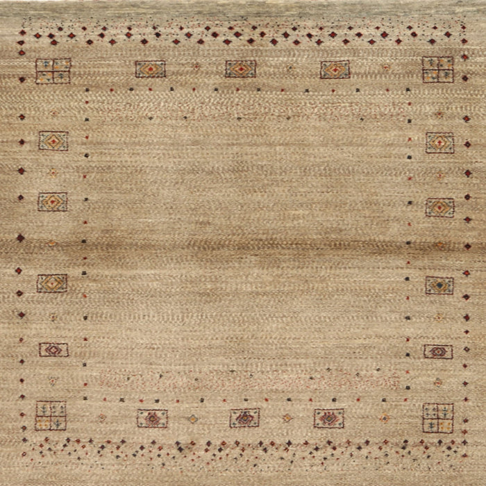 Square Contemporary Sand Brown Modern Rug, con1578