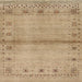 Square Contemporary Sand Brown Modern Rug, con1578