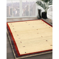 Contemporary Sun Yellow Solid Rug, con1580