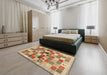 Machine Washable Contemporary Red Rug in a Bedroom, wshcon1581