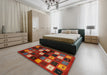 Contemporary Sienna Brown Modern Rug in a Bedroom, con1582