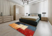 Machine Washable Contemporary Camel Brown Rug in a Bedroom, wshcon1583