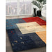 Contemporary Camel Brown Modern Rug in Family Room, con1583