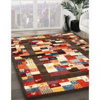 Contemporary Saffron Red Modern Rug, con1585