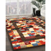 Machine Washable Contemporary Saffron Red Rug in a Family Room, wshcon1585