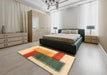 Machine Washable Contemporary Red Rug in a Bedroom, wshcon1587