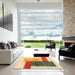 Square Contemporary Red Modern Rug in a Living Room, con1587