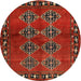 Sideview of Contemporary Sienna Brown Modern Rug, con1588