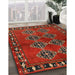 Contemporary Sienna Brown Modern Rug in Family Room, con1588