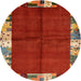 Square Machine Washable Contemporary Red Rug, wshcon1589