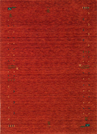 Machine Washable Contemporary Neon Red Rug, wshcon158