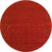 Sideview of Contemporary Neon Red Modern Rug, con158