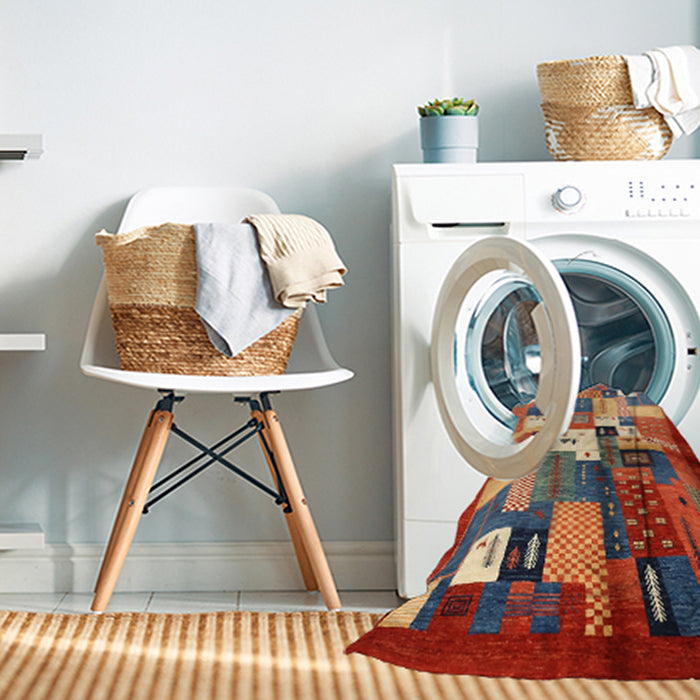 Machine Washable Contemporary Red Rug in a Washing Machine, wshcon1590