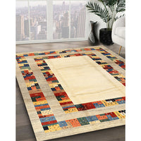 Contemporary Brown Gold Modern Rug, con1591