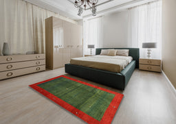 Contemporary Red Modern Rug in a Bedroom, con1592