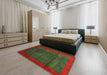 Machine Washable Contemporary Tomato Red Rug in a Bedroom, wshcon1592