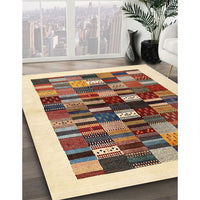 Contemporary Brown Gold Solid Rug, con1593